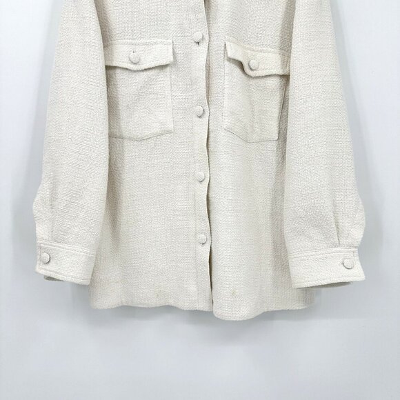 BABATON ARITZIA joan shirt jacket casual outerwear oversized ivory pockets 2 - Picture 4 of 9